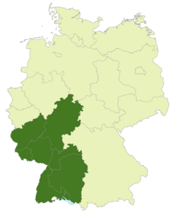 Gebiet der Regionalliga Südwest
