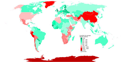 Liste der Länder nach durchschnittlicher Höhe
