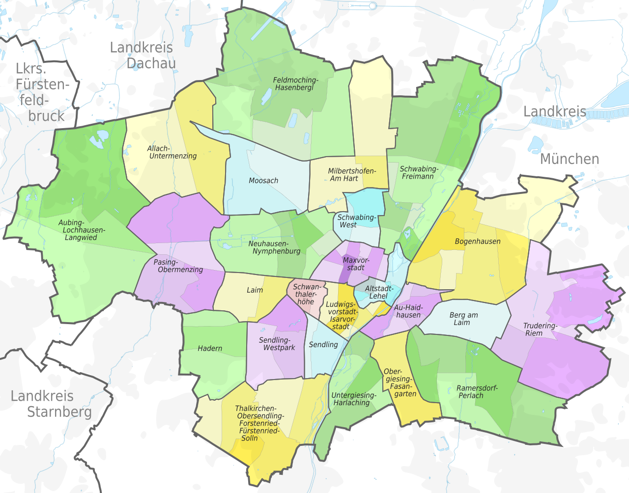 Stadtbezirke Münchens
