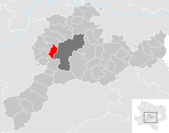 Lage der Gemeinde Gerersdorf (Niederösterreich) im Bezirk St. Pölten (anklickbare Karte)