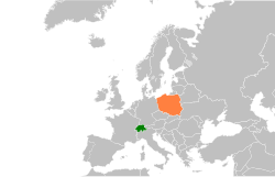 Lage von Schweiz und Polen