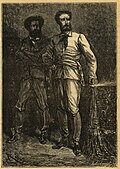 Kapitän Nemo (rechts) als Buchillustration von Alphonse de Neuville und Edouard Riou, 1870