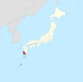 Lage der Präfektur Kagoshima in Japan