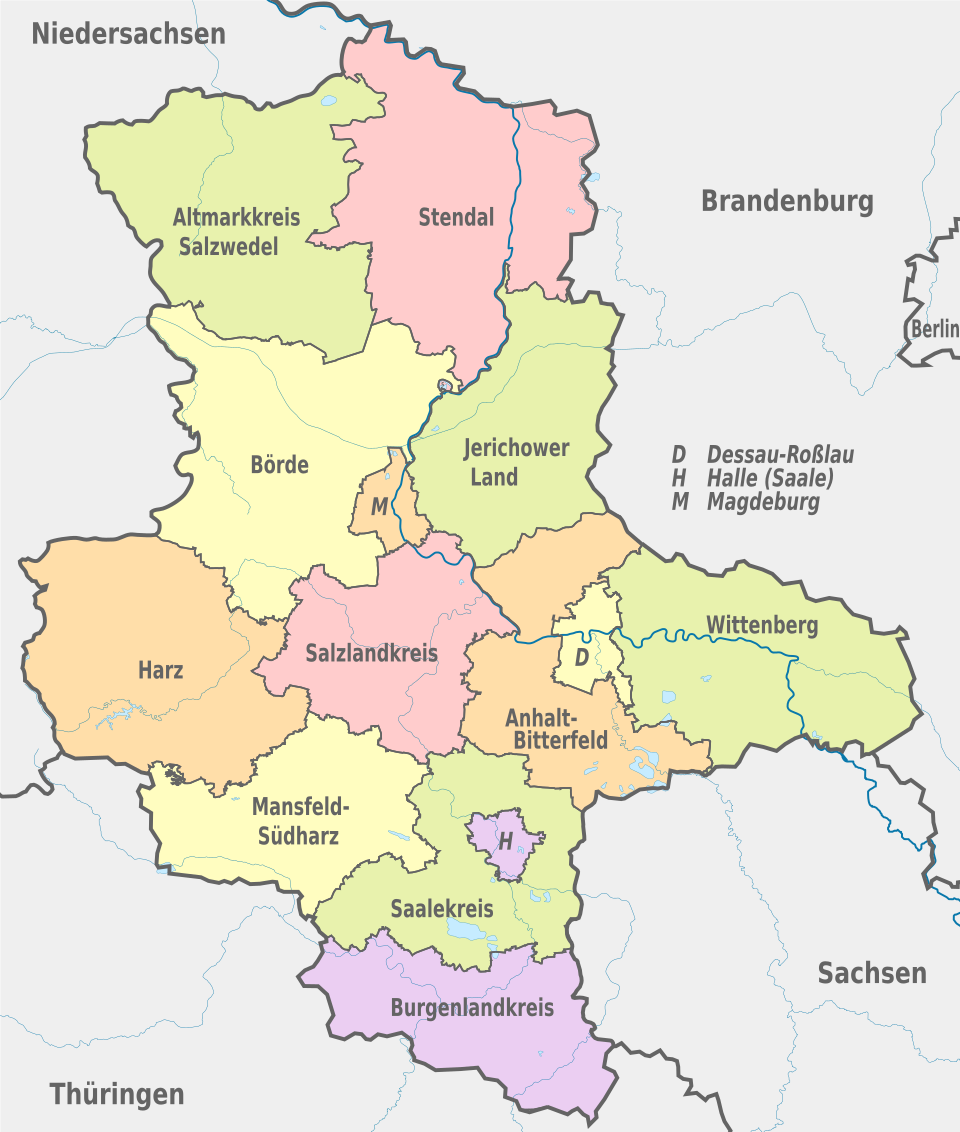 Liste der Landkreise und kreisfreien Städte in Sachsen-Anhalt