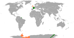 Lage von Frankreich und Vereinigtes Königreich