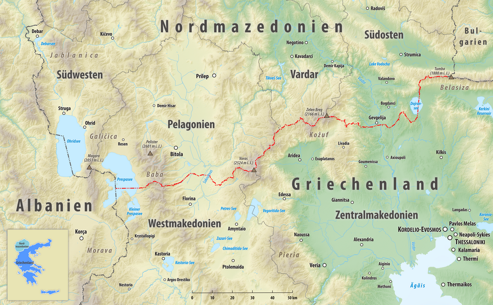 Grenze zwischen Griechenland und Nordmazedonien