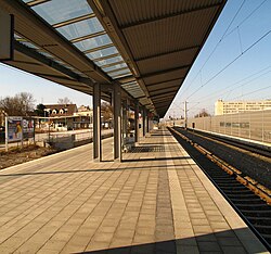 Bahnsteig des Allacher Bahnhofs