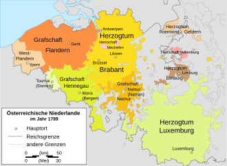 Österreichische Niederlande im Jahr 1786 (orange)