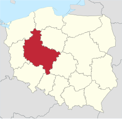 Lage der Woiwodschaft Großpolen in Polen