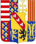 Wappen der Herzöge von Lothringen (16. bis 18. Jahrhundert) mit dem Wappen des Königreichs Jerusalem oben links