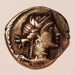 Drachme aus Massalia, Kopf der Artemis, nach 200 v. Chr. geprägt