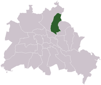 Lage des ehemaligen Bezirks Weißensee in Berlin