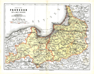 Karte der Provinz Preußen, ca. 1860–70