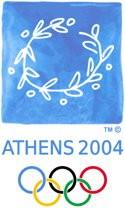 Logo der Olympischen Sommerspiele 2004 mit den olympischen Ringen