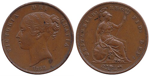 1 Penny 1858Königin Victoria