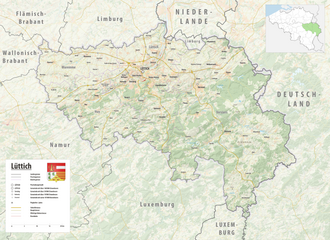 Reliefkarte Provinz Lüttich