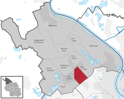 Lage des Stadtteils Heimersdorf im Stadtbezirk Köln-Chorweiler