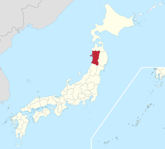 Lage der Präfektur Akita in Japan