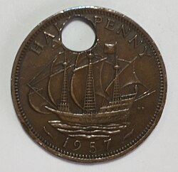 1/2 Penny 1957Queen Elizabeth II