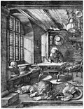 Der heilige Hieronymus im Gehäus, Kupferstich (1514)