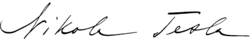 Unterschrift Nikola Tesla