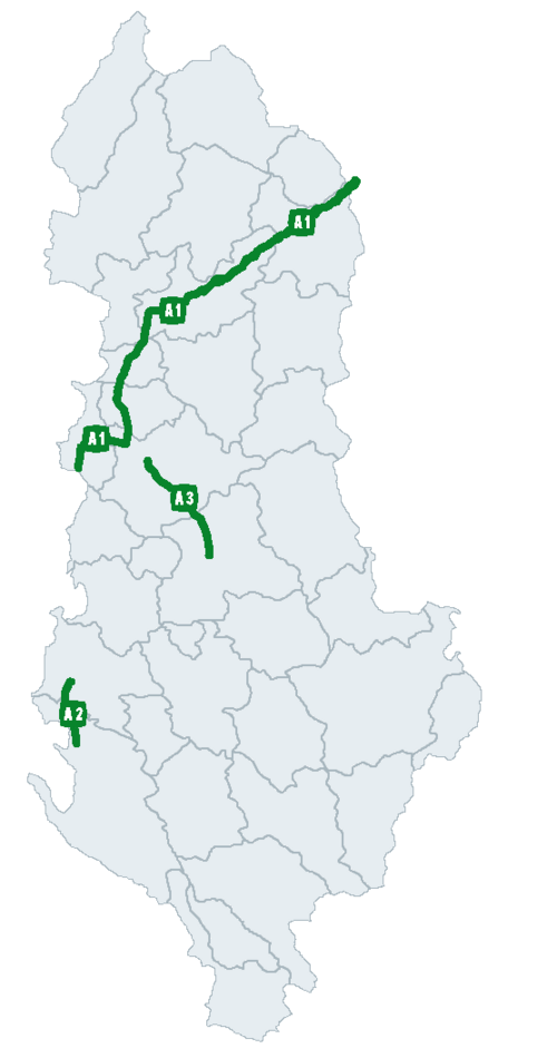 Liste der Nationalstraßen und Autobahnen in Albanien