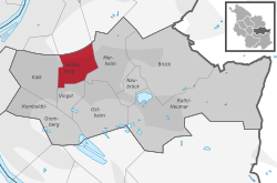 Lage von Höhenberg im Stadtbezirk Köln-Kalk