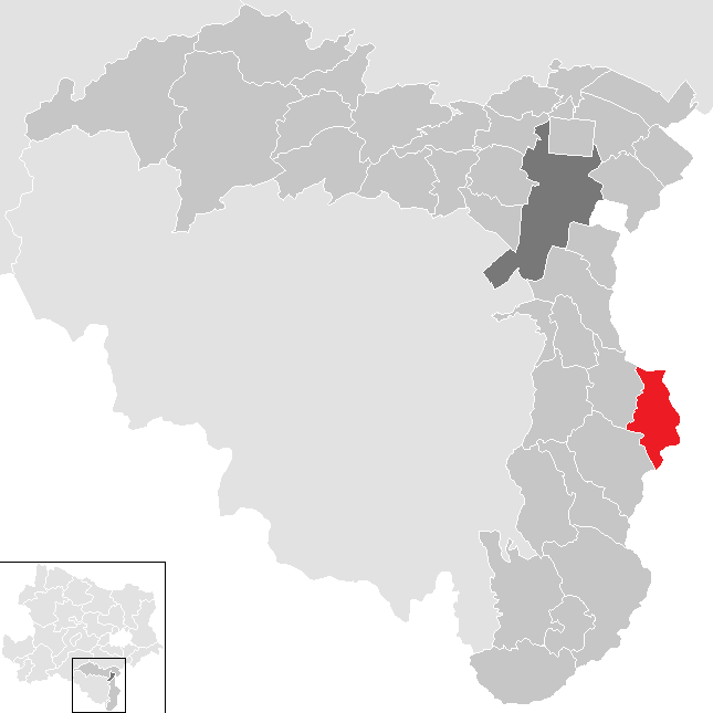 Lage der Gemeinde Schwarzenbach (Niederösterreich) im Bezirk Wiener Neustadt (anklickbare Karte)