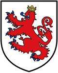 Limburger Löwe im Wappen der belgischen Stadt Sankt Vith