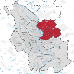 Abgrenzung Stadtbezirk Mülheim in Köln