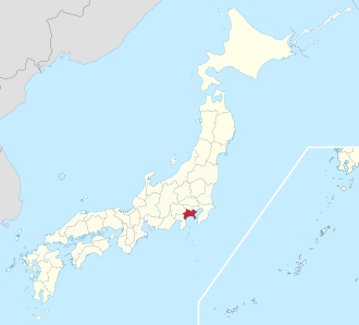 Lage der Präfektur Kanagawa in Japan