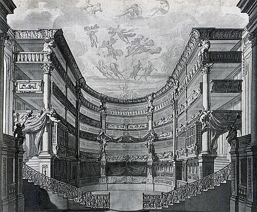 Der umgebaute Zuschauerraum 1691 im Opernhaus am Taschenberg