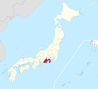 Lage der Präfektur Shizuoka in Japan