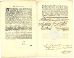 Aktie der Ahlingsåhs Manufactur-Societet vom 31. Dezember 1728 über 100 Taler Silbermünze, ausgestellt auf den bedeutenden Industriepionier Jonas Alström (1751 unter dem Namen Alströmer in den Adelstand erhoben). Zu den Financiers seiner Ahlingsåhs-Textilmanufaktur gehörte u. a. der schwedische König Friedrich von Hessen-Kassel. Das Zertifikat ist die älteste bekannte schwedische Aktie.