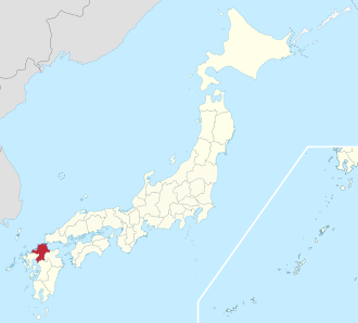 Lage der Präfektur Fukuoka in Japan