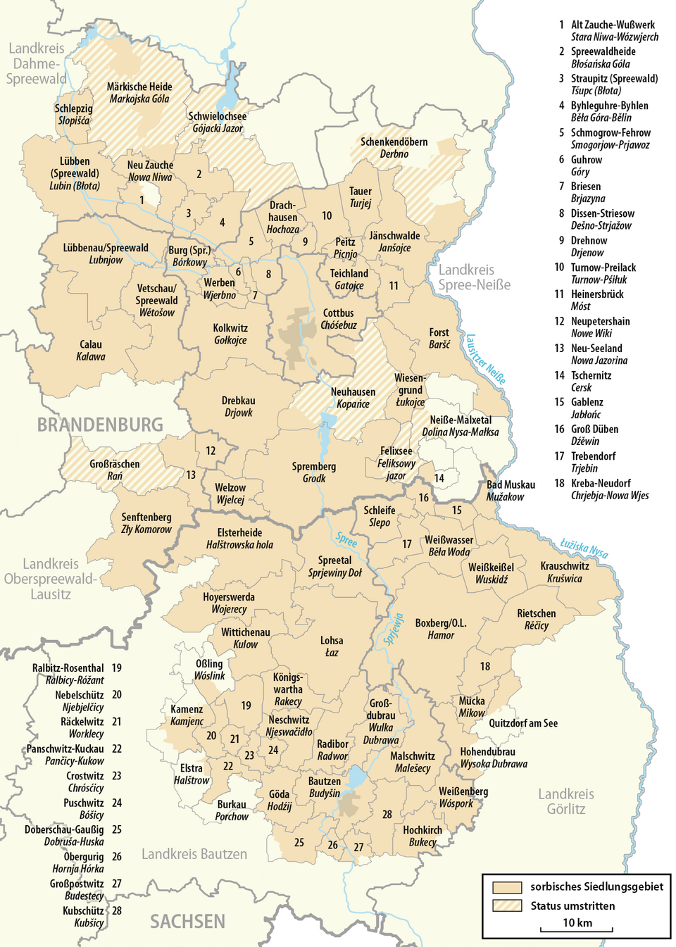Sorbisches Siedlungsgebiet